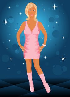 Blond Beautiful Girl Disco Dancer Royalty Free Stock Image Blond Beautiful Girl Disco Dancer Royalty Free Stock Image