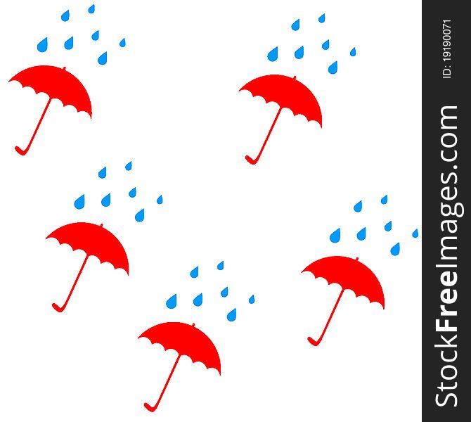 Vector seamless pattern with umbrellas. Illustration. EPS8