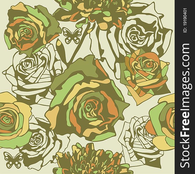 Vector texture consist of flowers on green background. Vector illustration. Vector texture consist of flowers on green background. Vector illustration