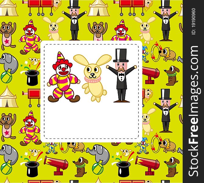 Cartoon circus card