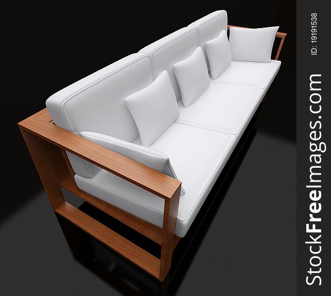 3d White Sofa