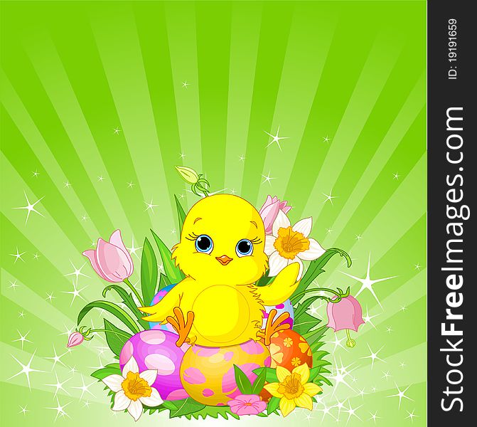 Beautiful Easter Chick Background