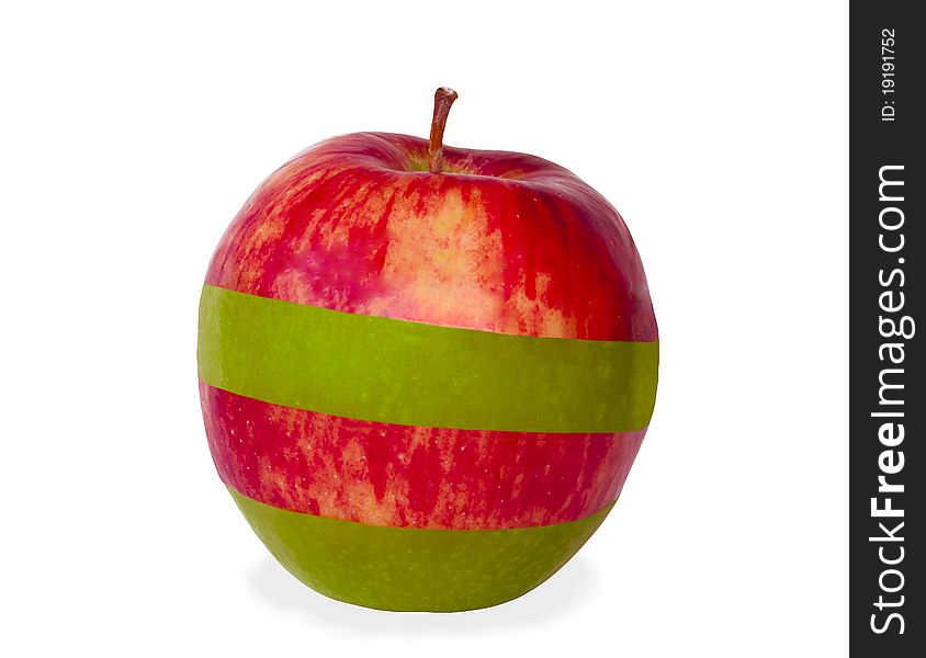 Apple. Abstraction. Red and green in one