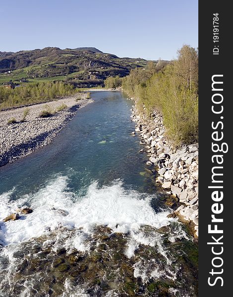 Views of creek and rapids from the bridge. Views of creek and rapids from the bridge