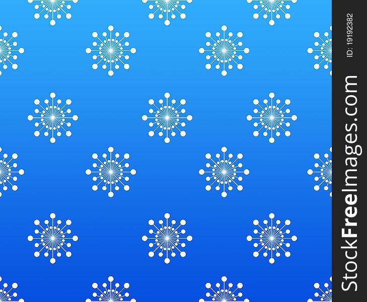 Seamless blue background with white snowflakes: abstract illustration. Seamless blue background with white snowflakes: abstract illustration