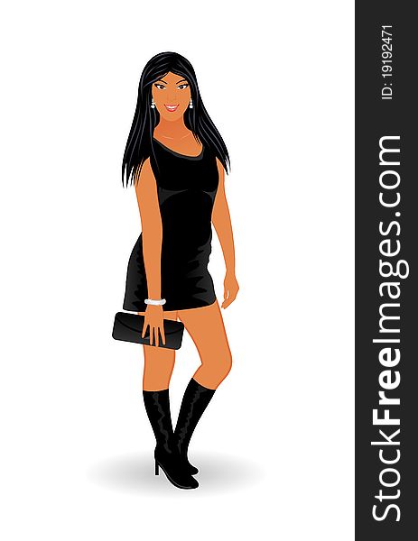 Illustration fashion glamor girl isolated - vector