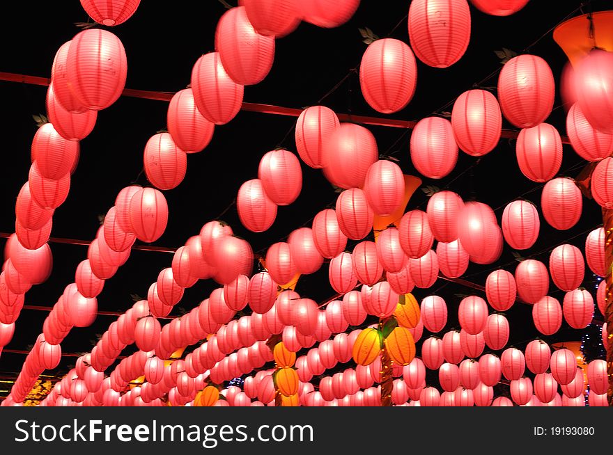 Chinese red lanterns at the festivity