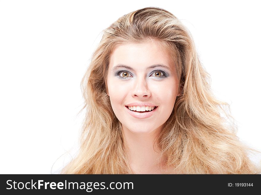 Beautiful happy smiling woman looking at camera