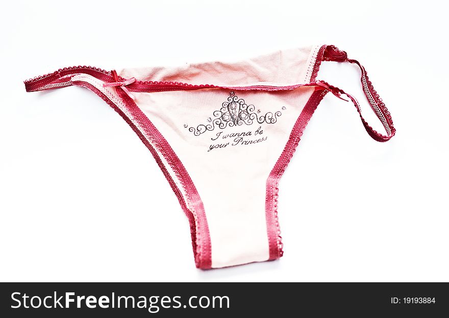 Sexy underwear with red trim and lettering. Sexy underwear with red trim and lettering
