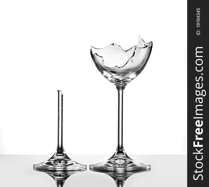 Broken Wineglasses Isolated