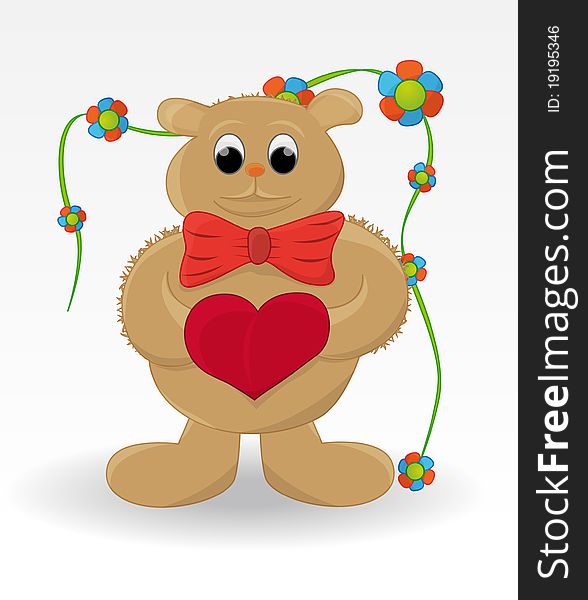 Funny toy bear with a heart. Funny toy bear with a heart