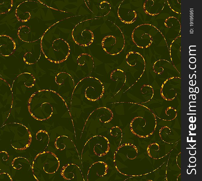 Gold floral abstract seamless background pattern