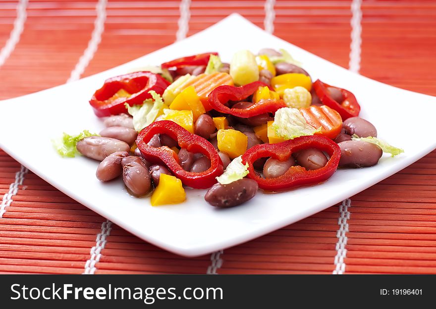 Salad with beans,pepper, carrots