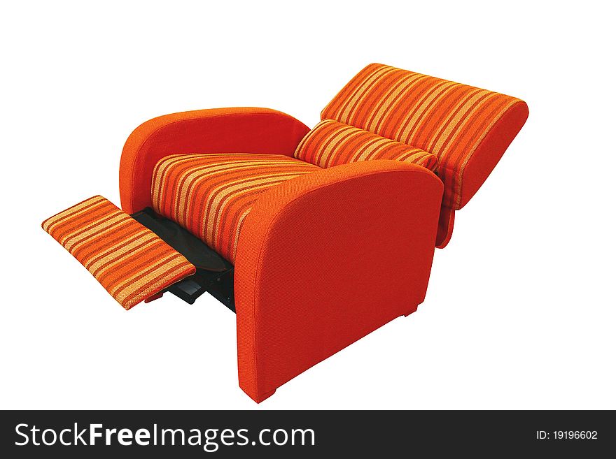 Orange-red corner sofa, modern style