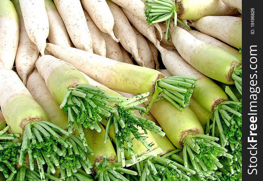Chinese radish is known as daikon in Japanese. It is a low priced vegetable found in asian countries with low calories. Chinese radish is known as daikon in Japanese. It is a low priced vegetable found in asian countries with low calories.