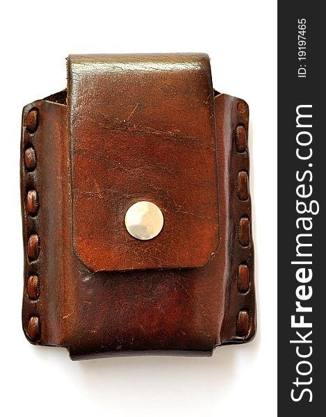 Mobile phone bag made from leather
