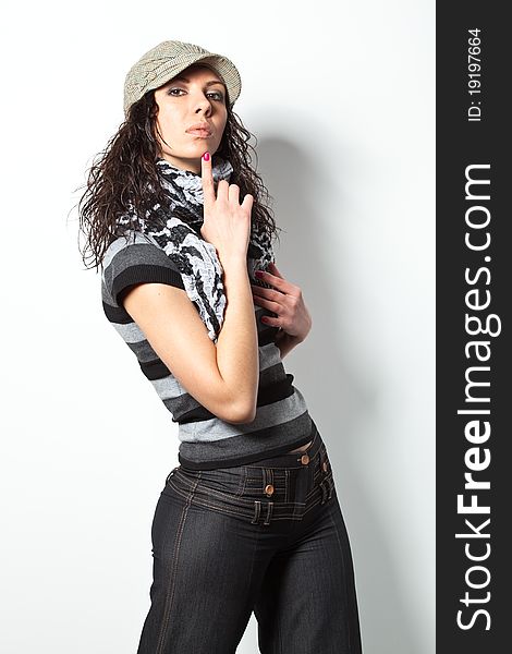 Casual fashion woman. Studio shot. Casual fashion woman. Studio shot