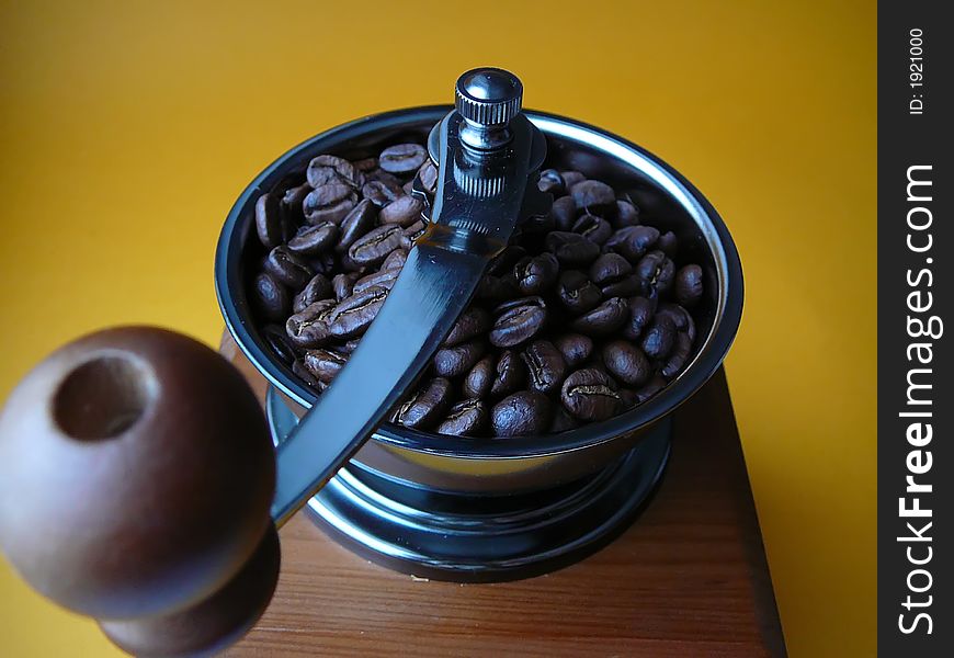 The top part of a coffee grinder