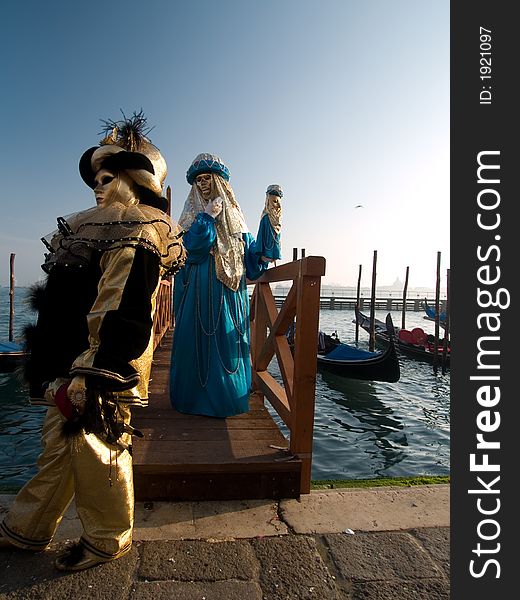 Two masks at Venice Carnival