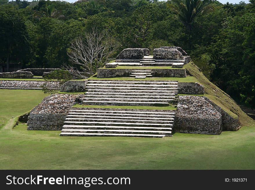 Vintage maya pyramid in Central America