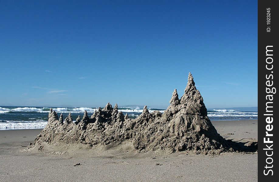 The sand castle on the shore