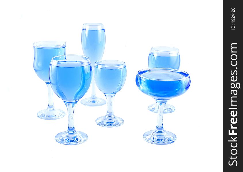 Glasses With A Blue Liquid