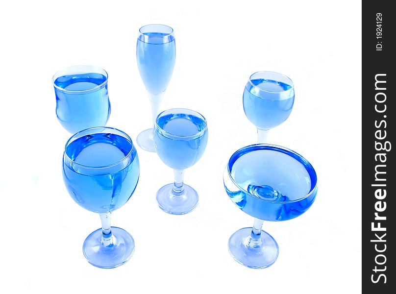 Glasses With A Blue Liquid