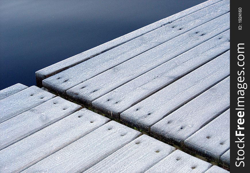 A freezing bridge in the winter time. A freezing bridge in the winter time.