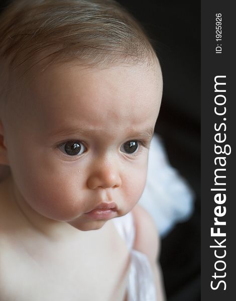 Image of baby wearing angel wings. Image of baby wearing angel wings