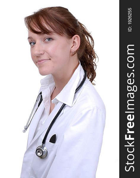 Young female doctor posing for the camera