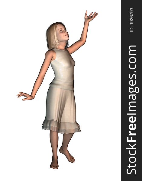 Digital image of young girl dancer in skirt. Full body, white background. More pose images in my gallery. Digital image of young girl dancer in skirt. Full body, white background. More pose images in my gallery.