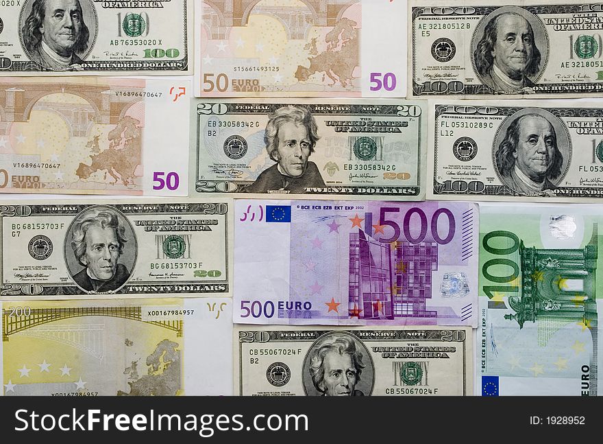 Euro And Dollar Background