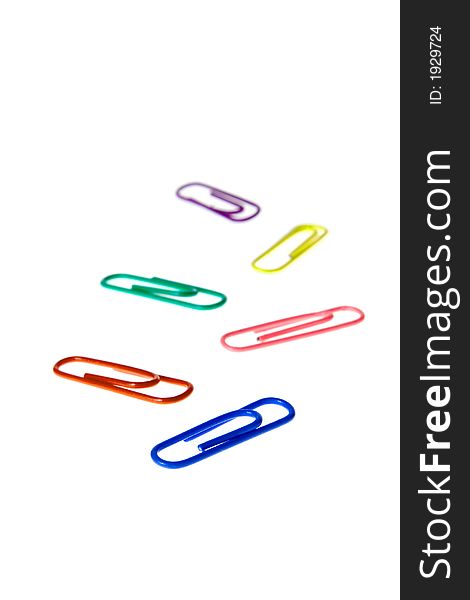 Paperclip multi colors on white