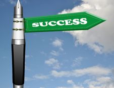 Success Fountain Pen Road Sign Stock Photo Success Fountain Pen Road Sign Stock Photo