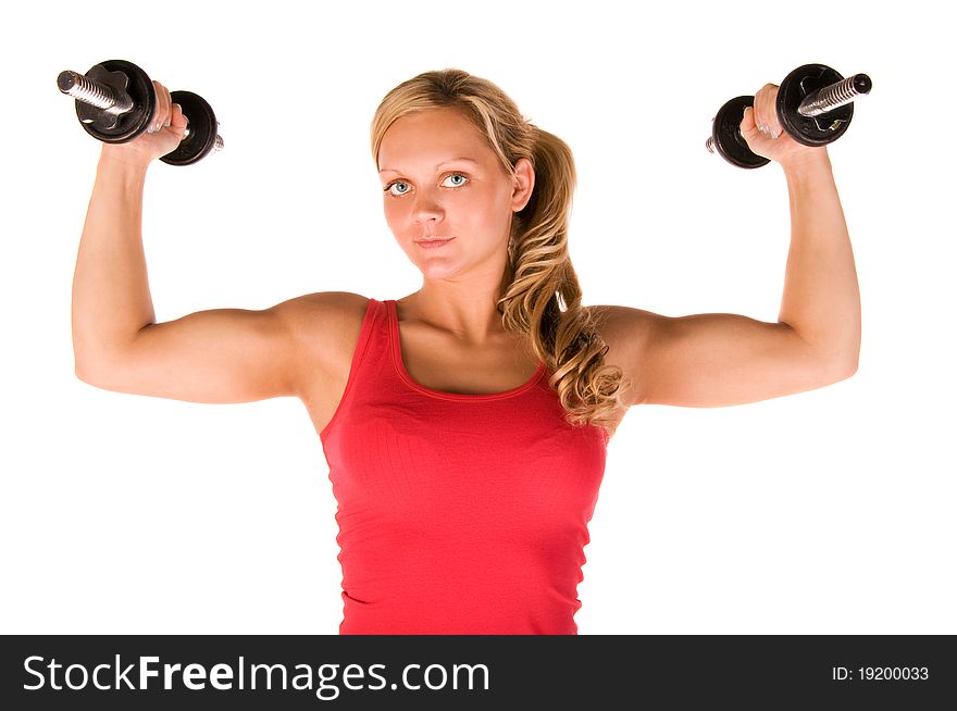 Young Beautiful blond women exercising. Young Beautiful blond women exercising