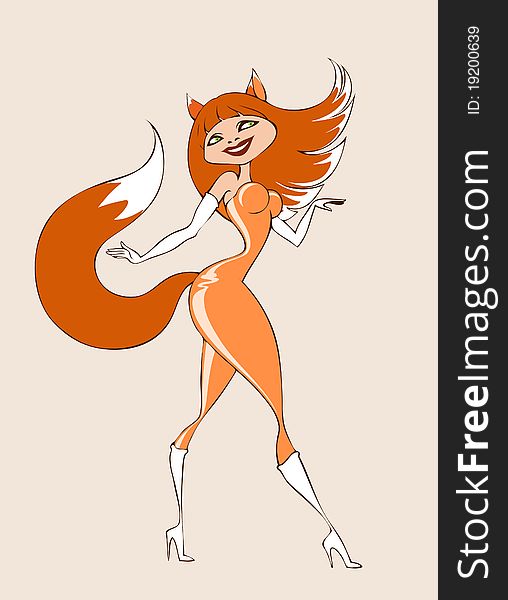Beatiful foxy wearing fashionable suite