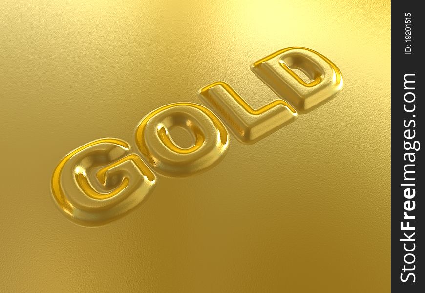 Golden sign 3d illustration concept