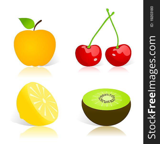 Set of icons on a theme fruit. A illustration