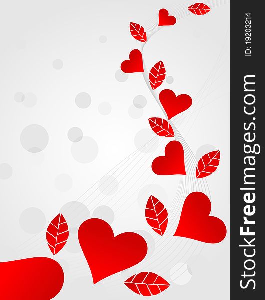 Background of love with red hearts. A  illustration. Background of love with red hearts. A  illustration