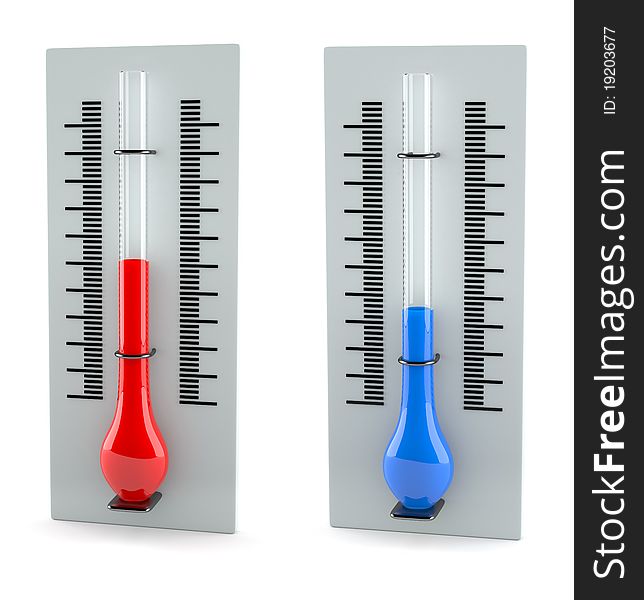 Thermometers isolated on white background