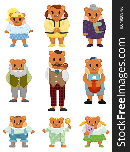 Cartoon Bear Family Icon