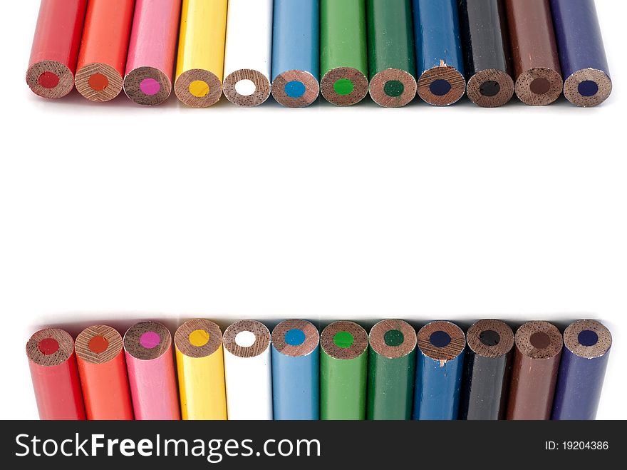 Color pencil isolated on white background for art work