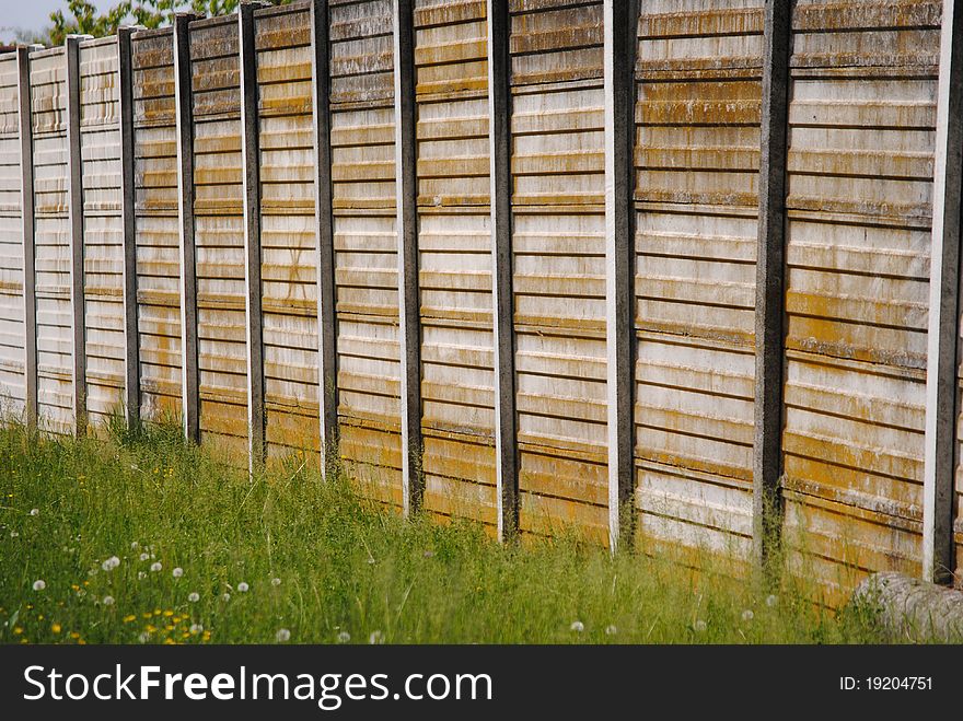 High wall used as a fence in the country