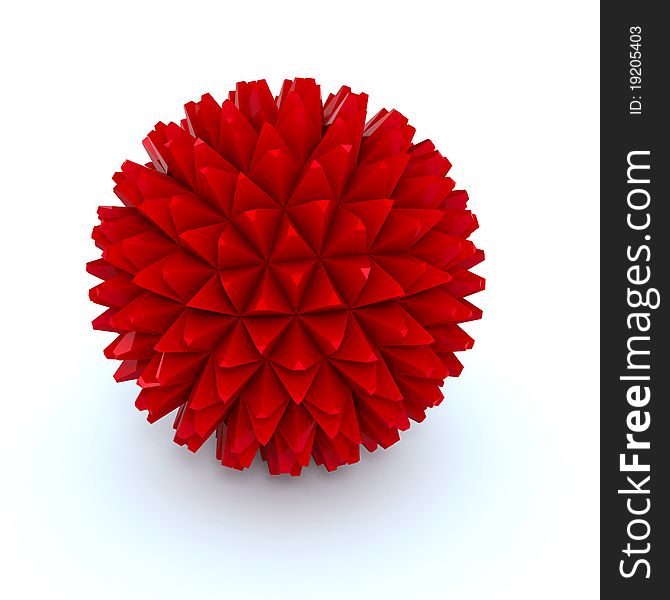 Abstract 3D sphere over white. 3d rendered image