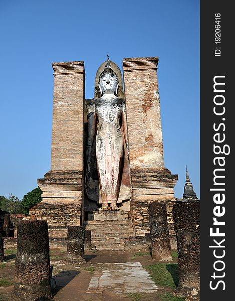 Buddha statue at Wat Mahathat.Sukhothai,thailand