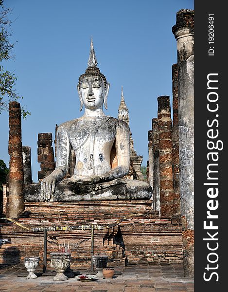 Buddha statue at Wat Mahathat.Sukhothai,thailand