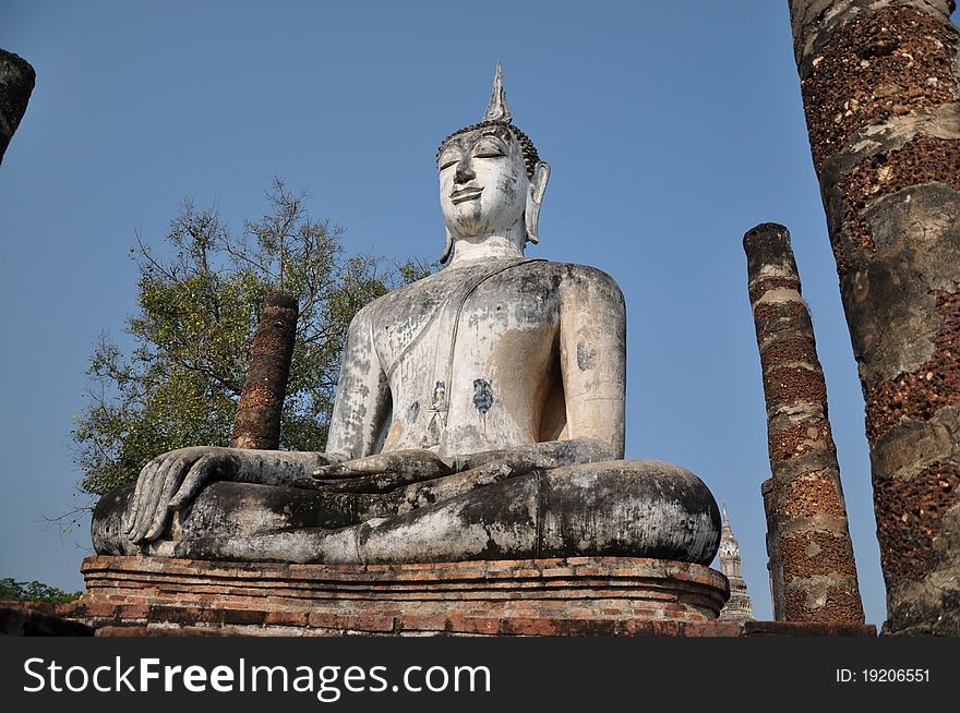 Buddha statue at Wat Mahathat.Sukhothai,thailand