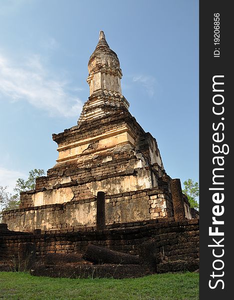 Ancient stupa in Abandoned outside Sukhothai. Thailand