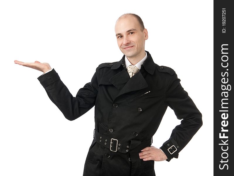 Smiling business man. Isolated over white background