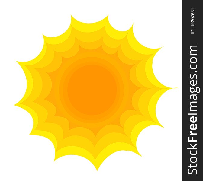 Sun isolated over white illustration